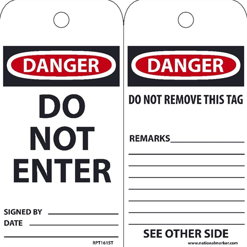 Danger Do Not Enter Tag (RPT161ST)
