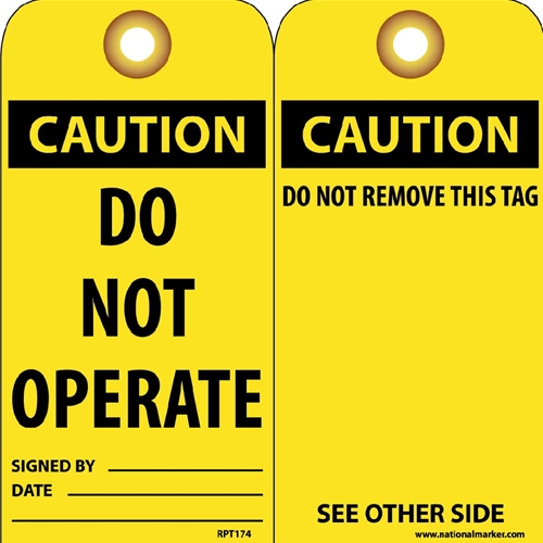 Caution Do Not Operate Tag (RPT174G)