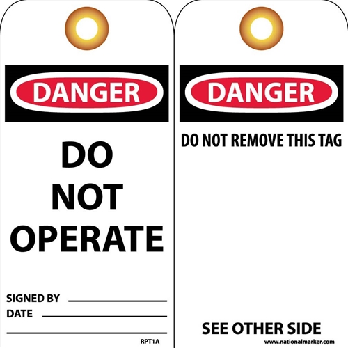 Danger Do Not Operate Tag (RPT1AG)