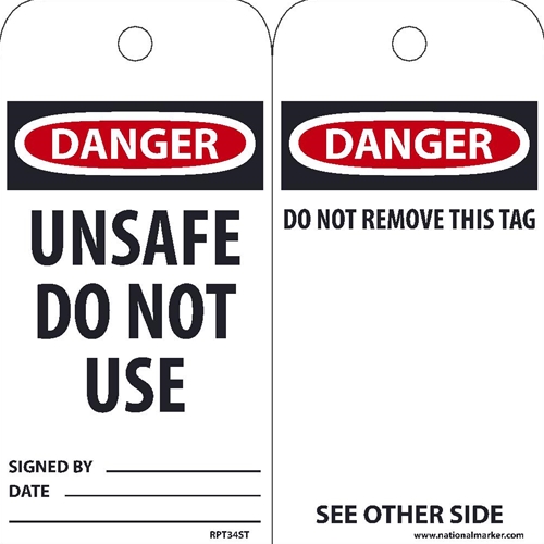 Danger Unsafe Do Not Use Tag (RPT34ST)