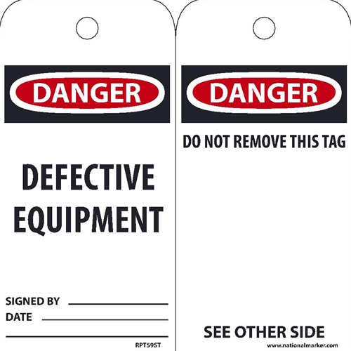 Danger Defective Equipment Tag (RPT59ST)