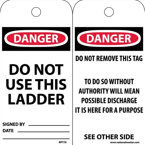 Danger Do Not Use This Ladder Tag (RPT70)