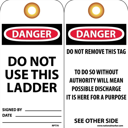 Danger Do Not Use This Ladder Tag (RPT70G)