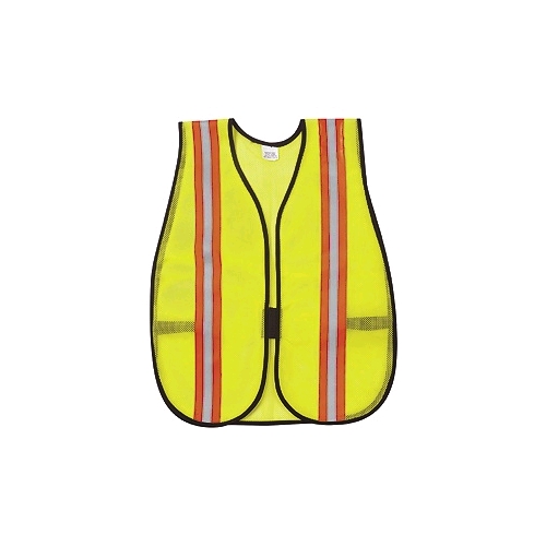 Safety Vest with 2 Orange/Silver Reflective Stripes
