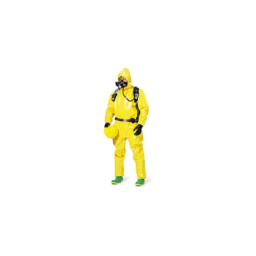 Dupont Tychem BR128T Coveralls w/Attached Hood, Elastic Respirator Fit, Elastic Wrists, Boots
