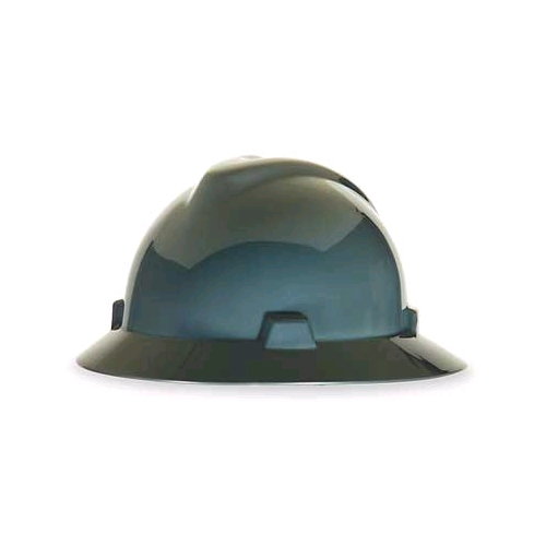 MSA 475367 V-Gard Full Brim Hard Hat, Fas-Trac, Gray