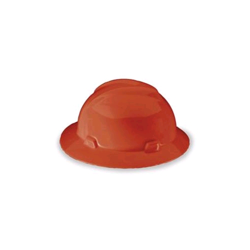 MSA 475371 V-Gard Full Brim Hard Hat, Fas-Trac, Red