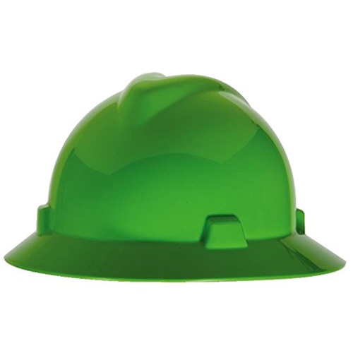 Download MSA 815570 V-Gard Full Brim Hard Hat, Fas-Trac, Hi-Viz Green