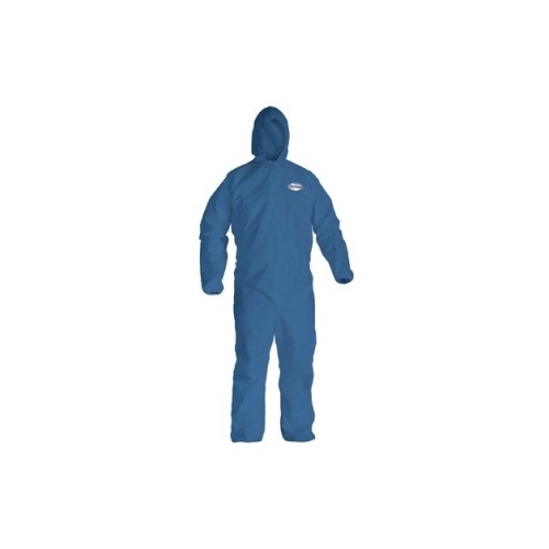 KleenGuard A20 Coveralls, Blue Demin, Zipper Front, Elastic Back,Wrists, Ankles & Hood