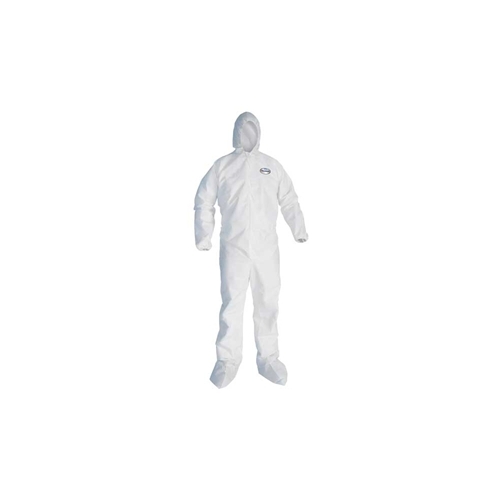 KleenGuard A30 Coveralls, Zipper Front w/ 1" Flap, Elastic Back, Wrist, Ankles, Hood & Boots