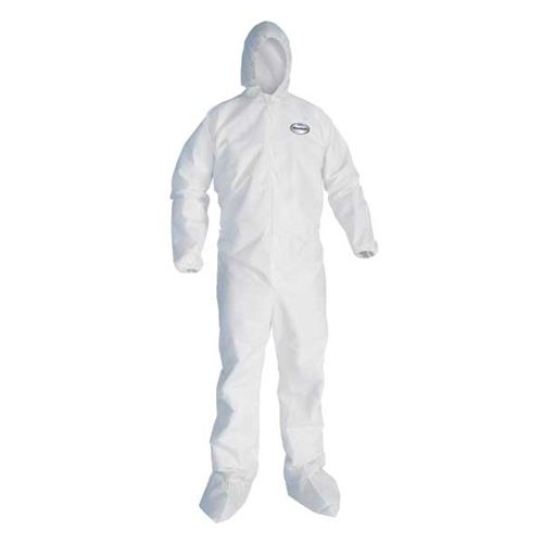 KleenGuard A40 Coveralls, Zipper Front, Elastic Wrists, Ankles, Hood & Boots